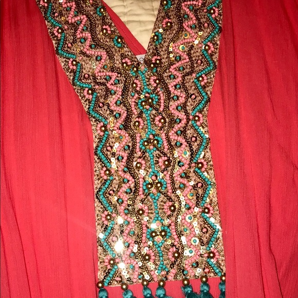 OndadeMar Resort Wear NWOT Miranda Beaded Kaftan - Picture 5 of 6